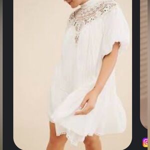 NWT Anthropologie White Lace Yoke Dress Women’s Medium